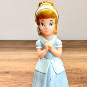 Vintage DISNEY Princess CINDERELLA Blue Dress Vinyl Bath Toy Figure Cake Topper